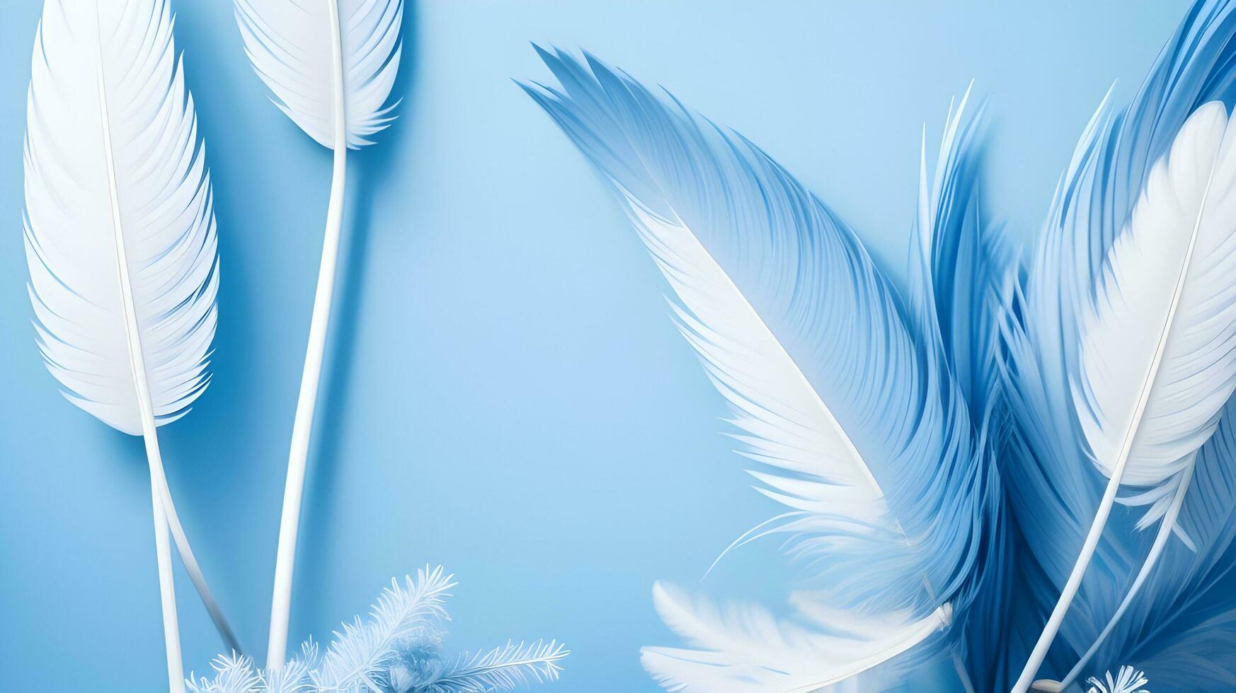 abstract soft focus background with a gentle blue color palette, emphasizing the softness and delicacy of bird feathers photo