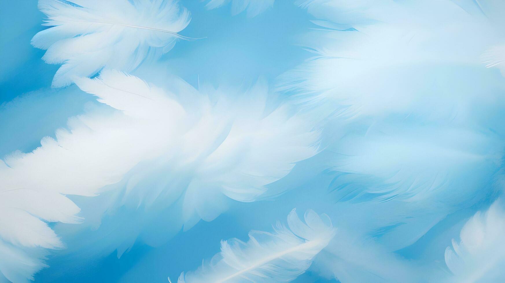 abstract soft focus background with a gentle blue color palette, emphasizing the softness and delicacy of bird feathers photo