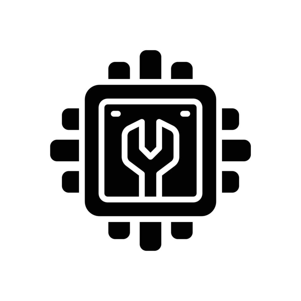 processor glyph icon. vector icon for your website, mobile, presentation, and logo design.