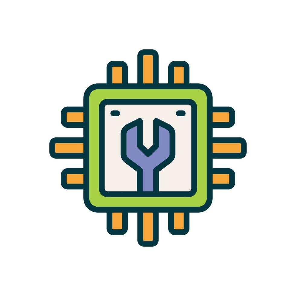 processor filled color icon. vector icon for your website, mobile, presentation, and logo design.