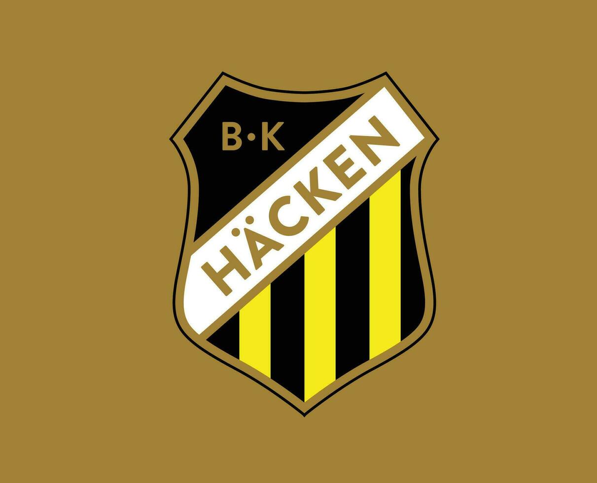 bk hackear club logo símbolo Suecia liga fútbol americano resumen diseño vector ilustración con marrón antecedentes