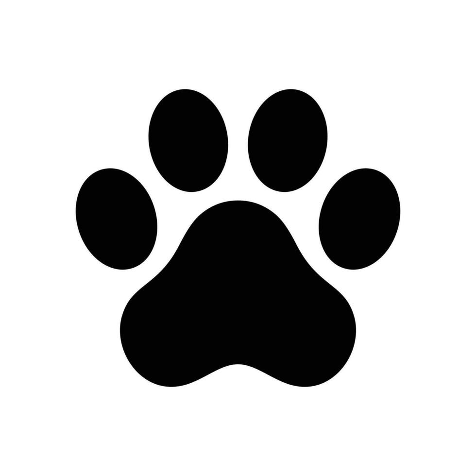 dog paw vector footprint icon french bulldog cartoon character symbol illustration doodle design
