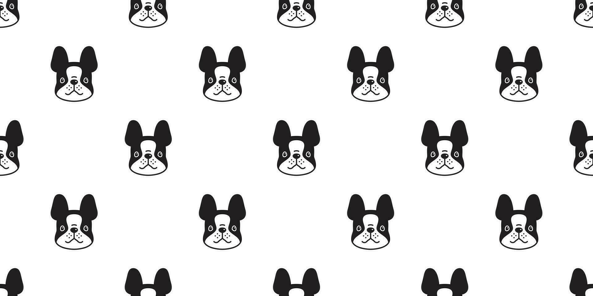dog seamless pattern vector french bulldog cartoon scarf isolated tile wallpaper repeat background illustration doodle design