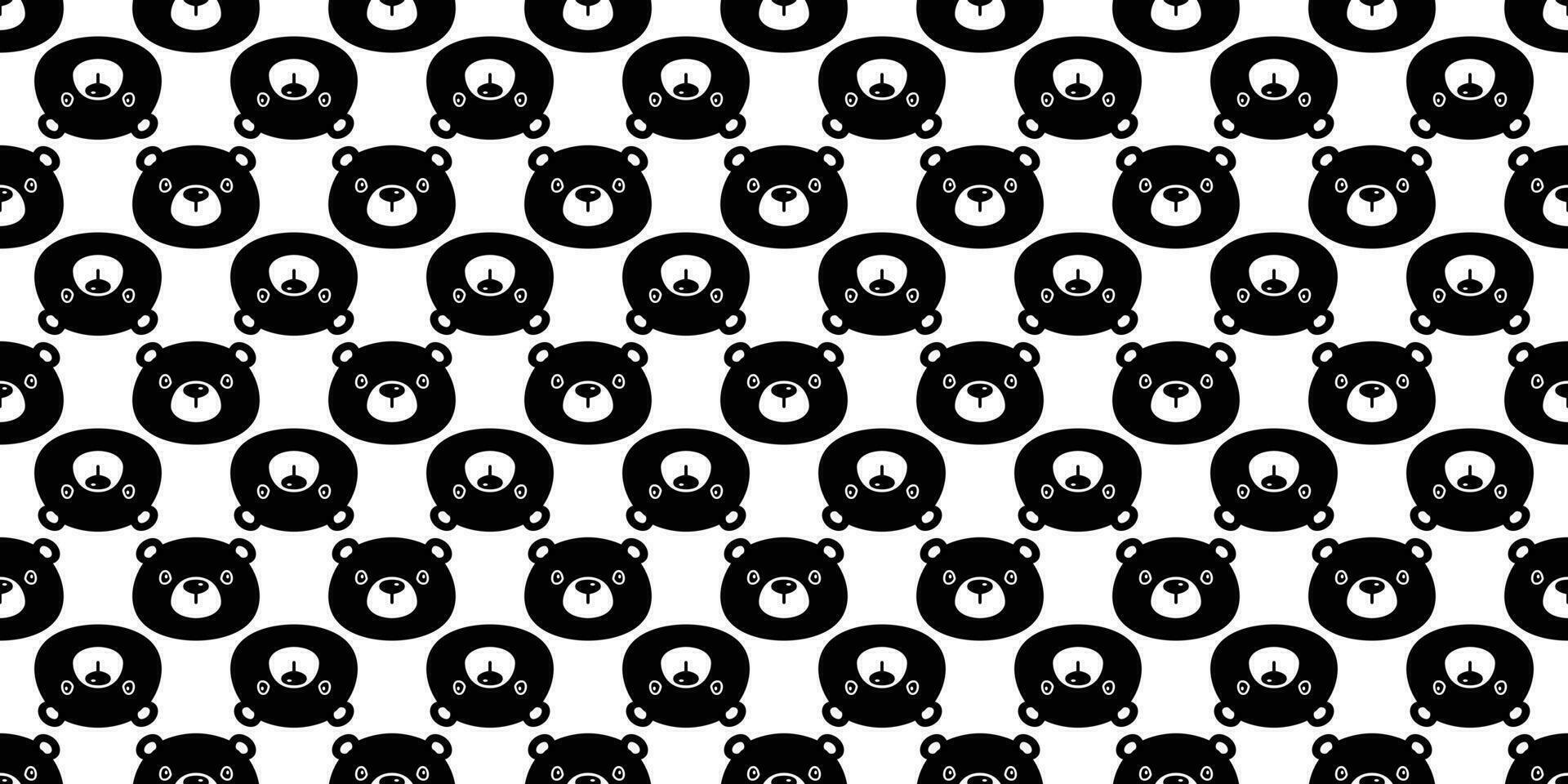 Bear seamless pattern polar bear vector head scarf isolated cartoon repeat background tile wallpaper illustration doodle design