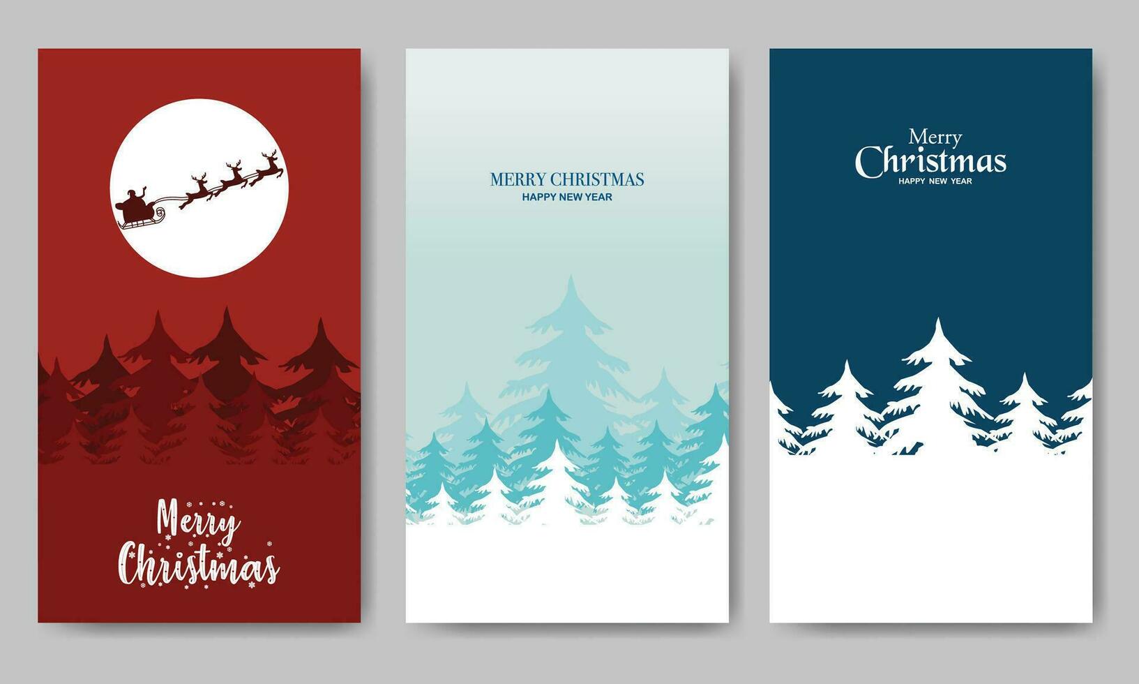 Merry Christmas Flat Bundle Template vector