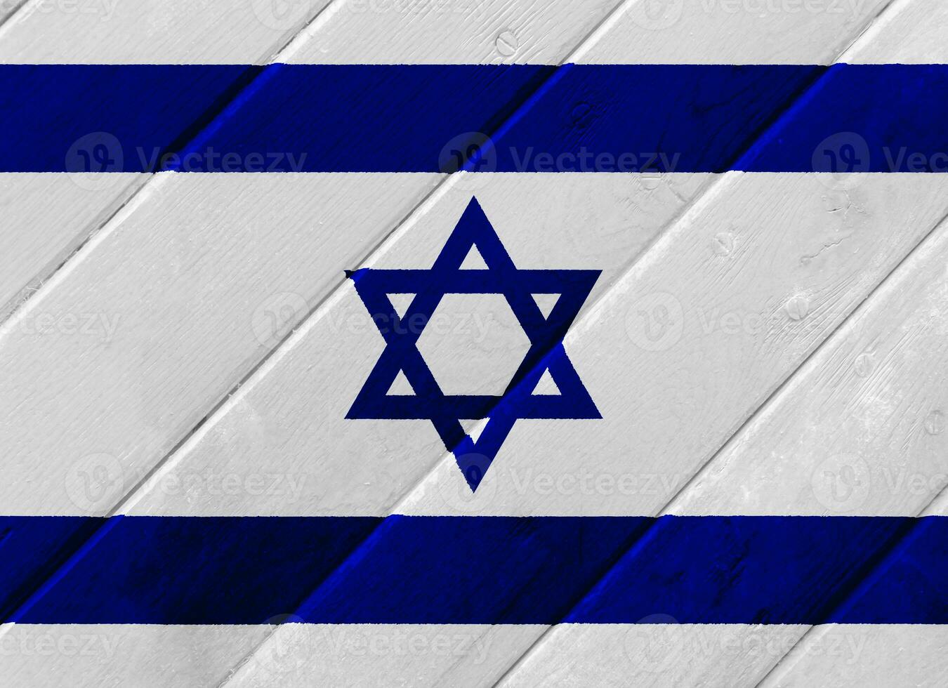 Flag of Israel on a textured background. Concept collage. photo