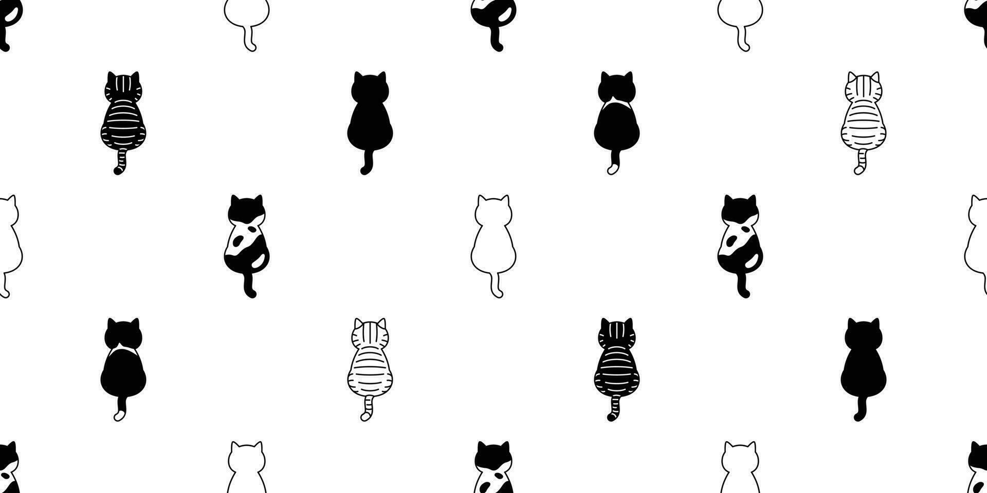 gato sin costura modelo vector gatito calicó raza bufanda aislado dibujos animados loseta fondo de pantalla repetir antecedentes ilustración garabatear blanco diseño