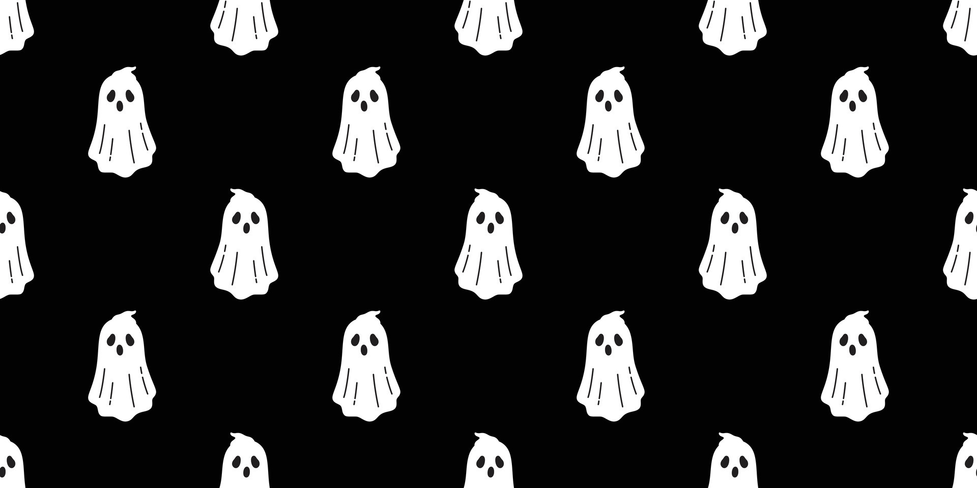 Ghost seamless pattern vector Halloween spooky scarf isolated repeat ...