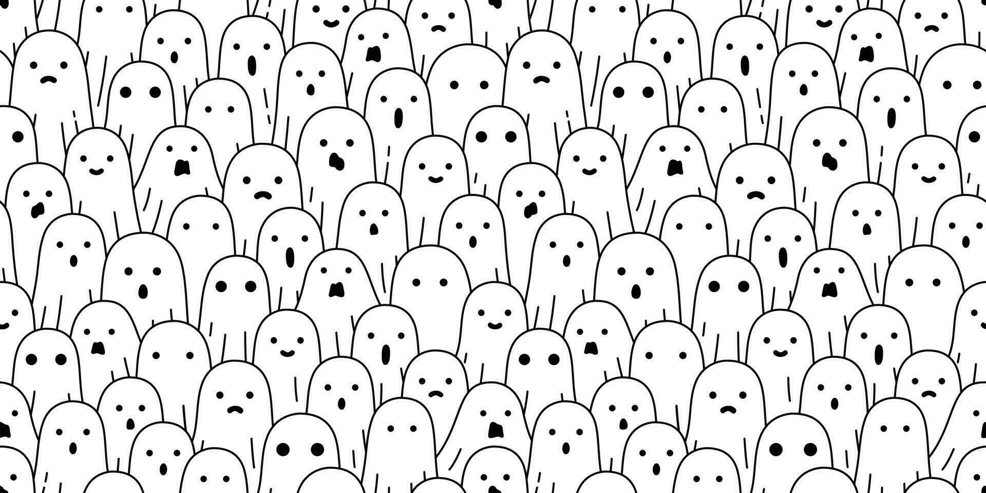 Ghost seamless pattern Halloween vector spooky scarf isolated repeat wallpaper tile background devil evil cartoon illustration doodle gift wrap paper white design