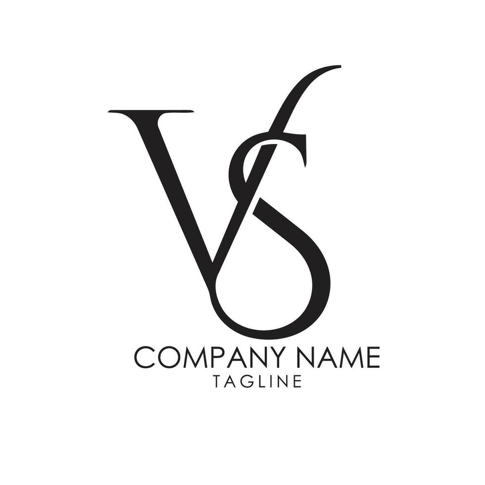 vs typography logo design vector