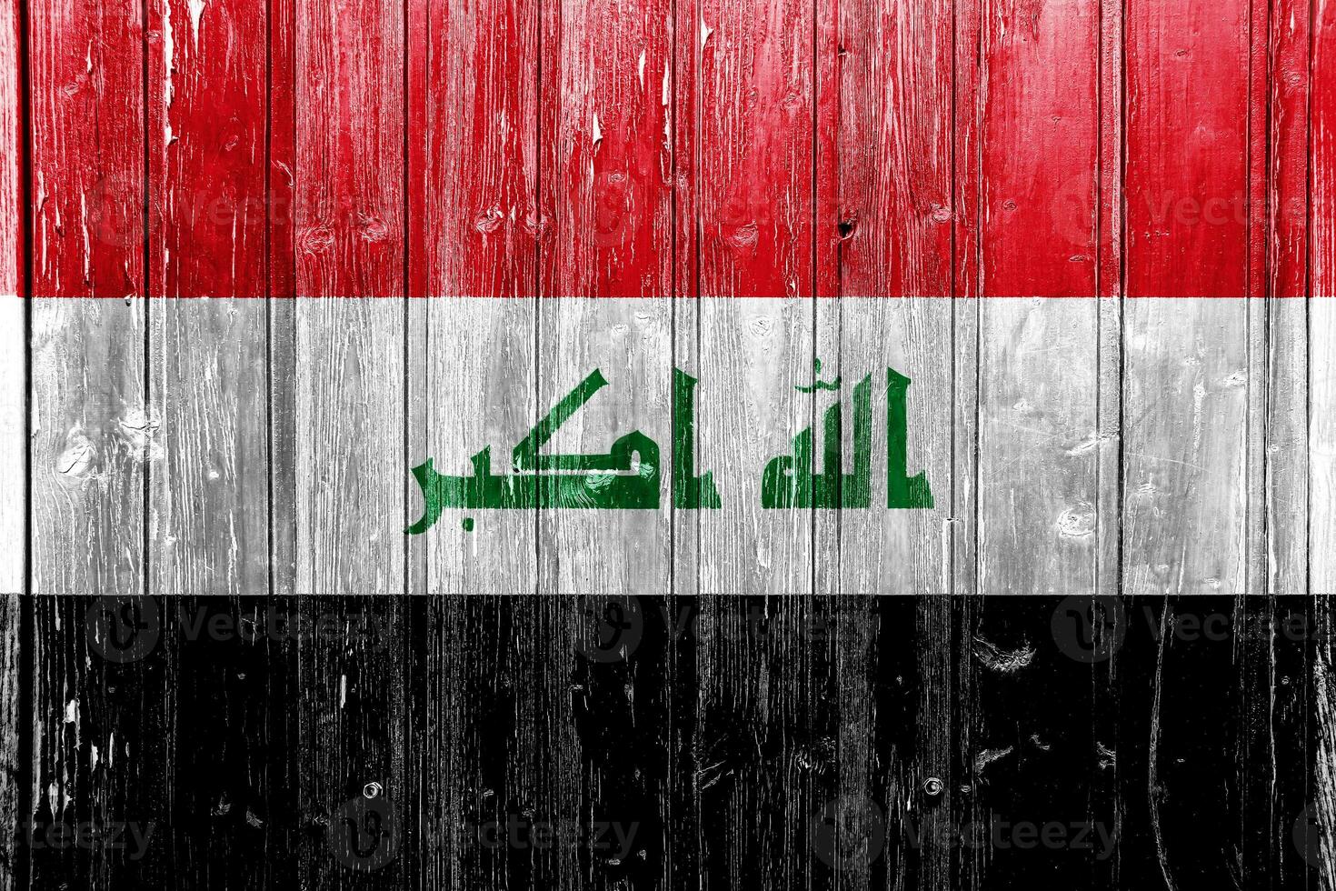 Flag of Republic of Iraq on a textured background. Concept collage. photo