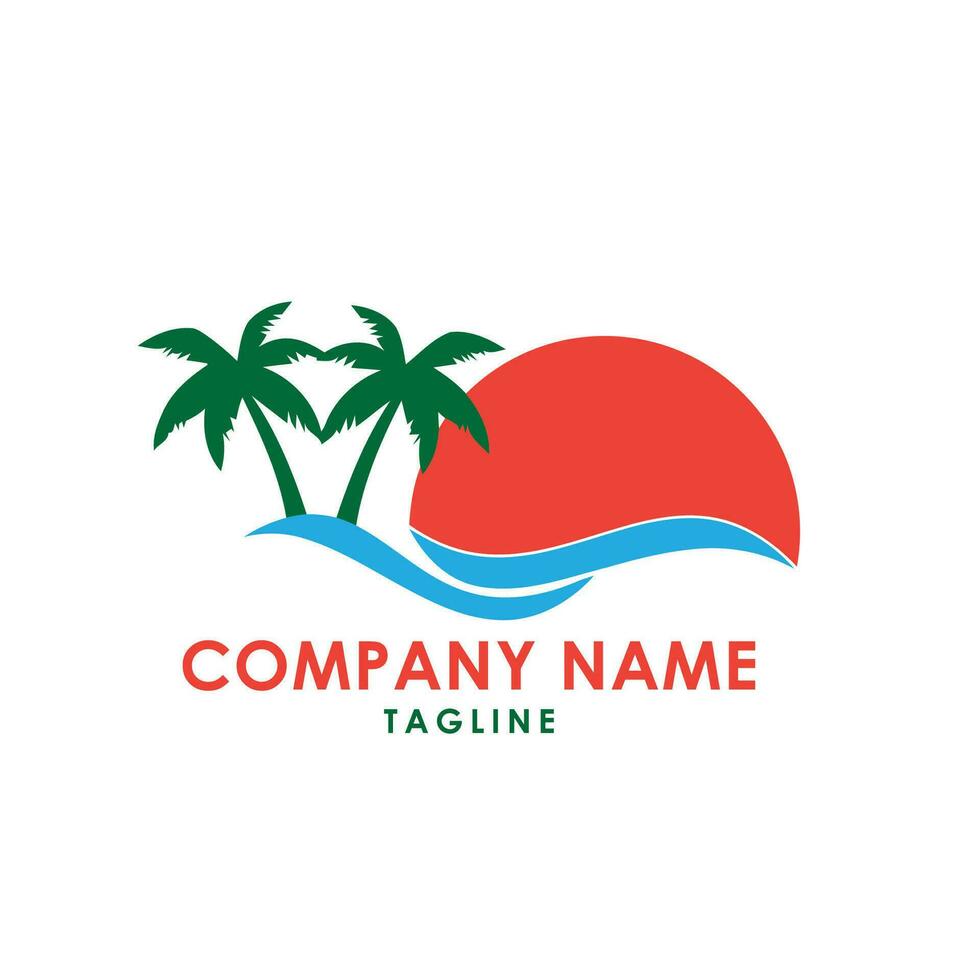 beach hotels logo design vector