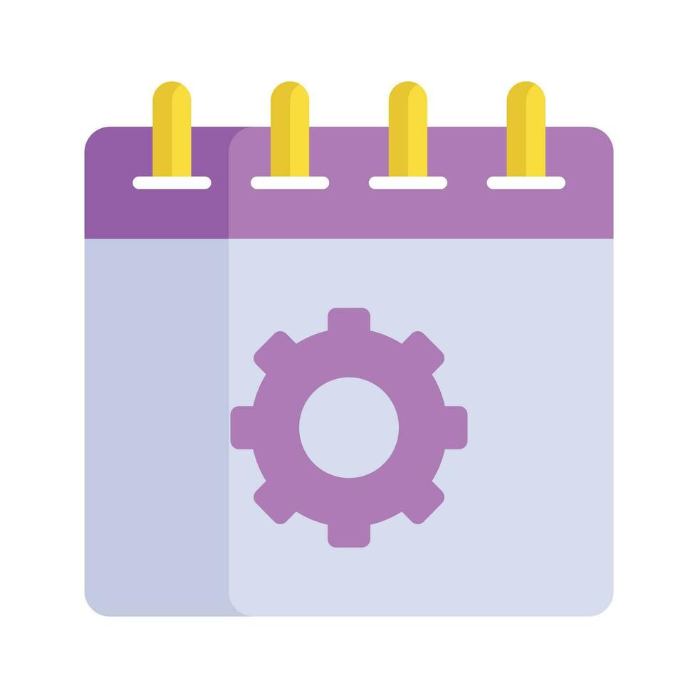 Cogwheel on calendar, concept vector of event management