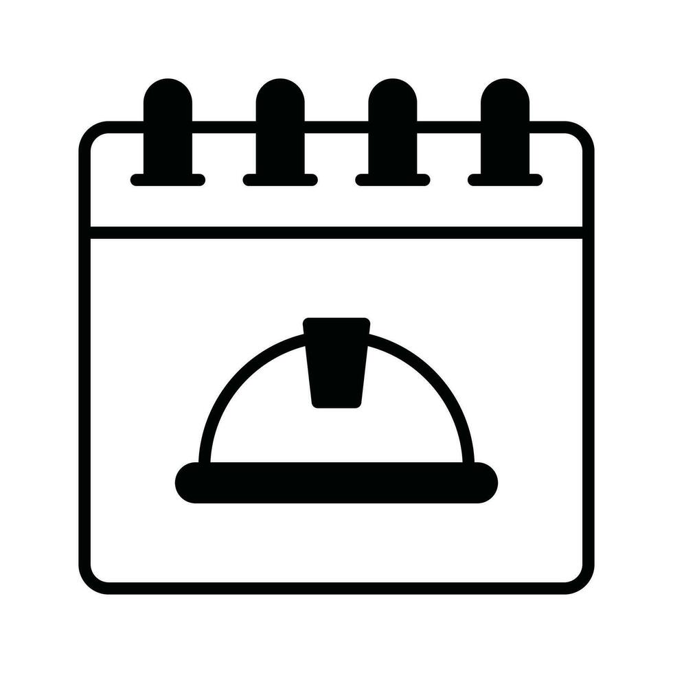 Engineers hat on calendar, labor day calendar concept vector design