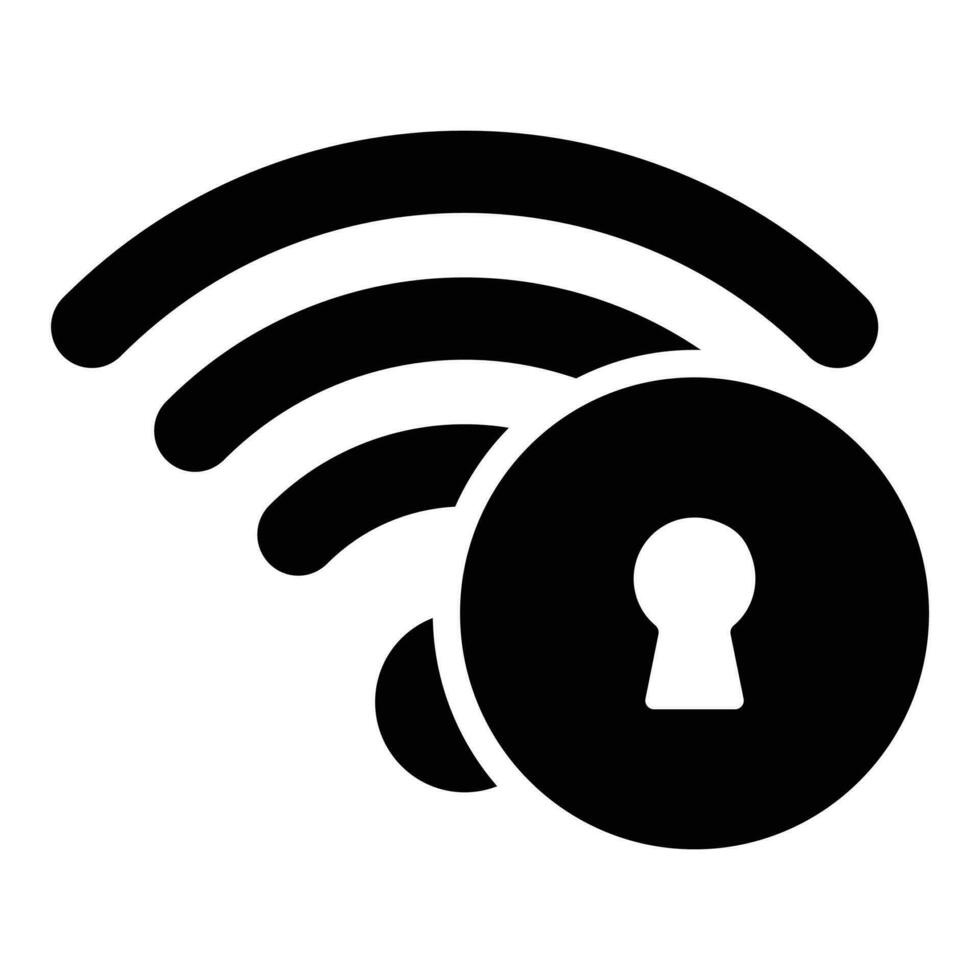 Modern icon vector of wifi security, wifi signals with keyhole