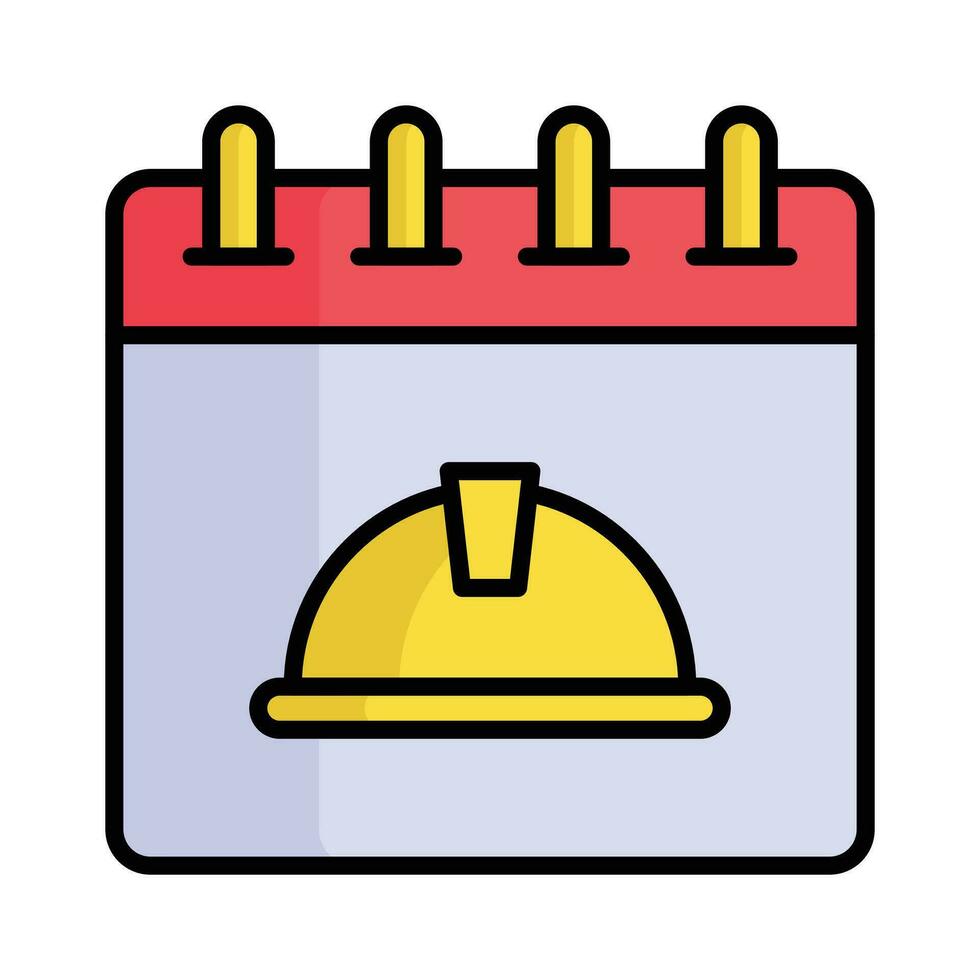 Engineers hat on calendar, labor day calendar concept vector design