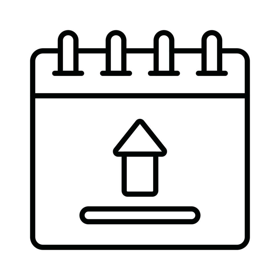 Upwards arrow with calendar showing concept icon of upload vector