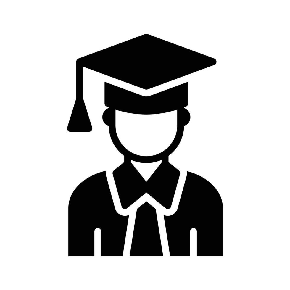 un persona vistiendo académico gorra demostración concepto icono de graduación, Listo a utilizar vector