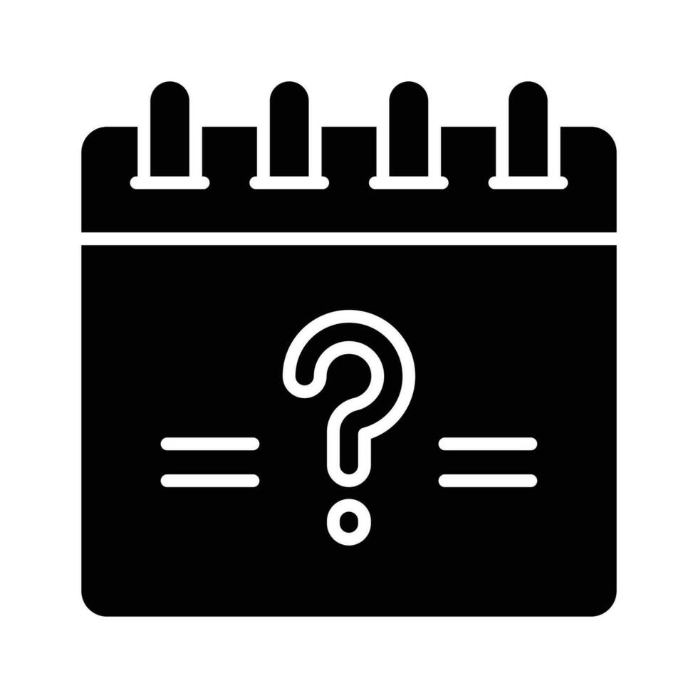 Calendar with interrogation symbol ready to use vector