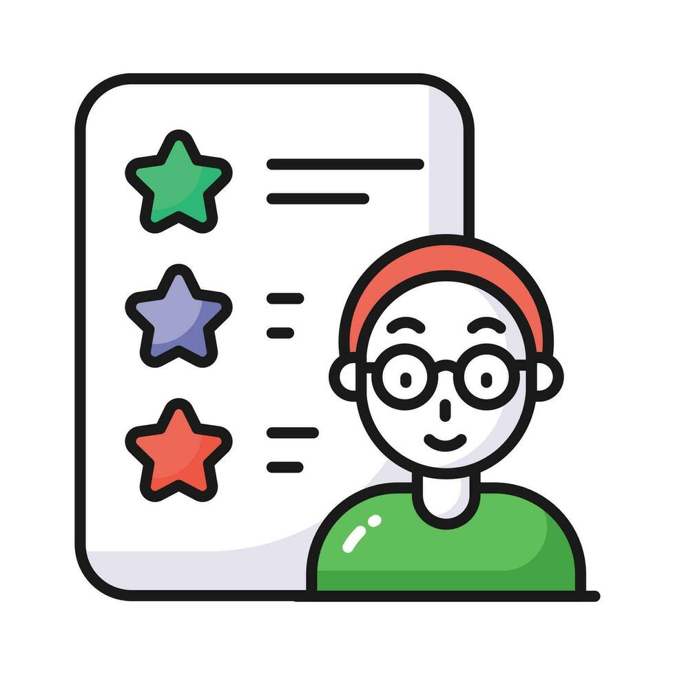 An icon of employee feedback in modern style, employee performance vector design