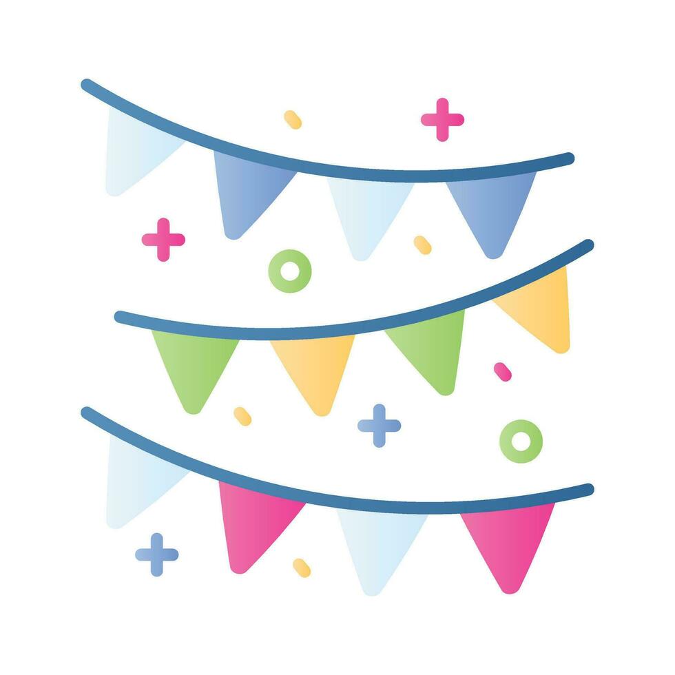 Colorful buntings for party decoration, garlands and festive decoration accessory vector