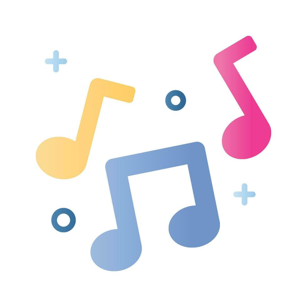 Music notes, song, melody or tune flat vector icon for musical apps and websites, trendy design