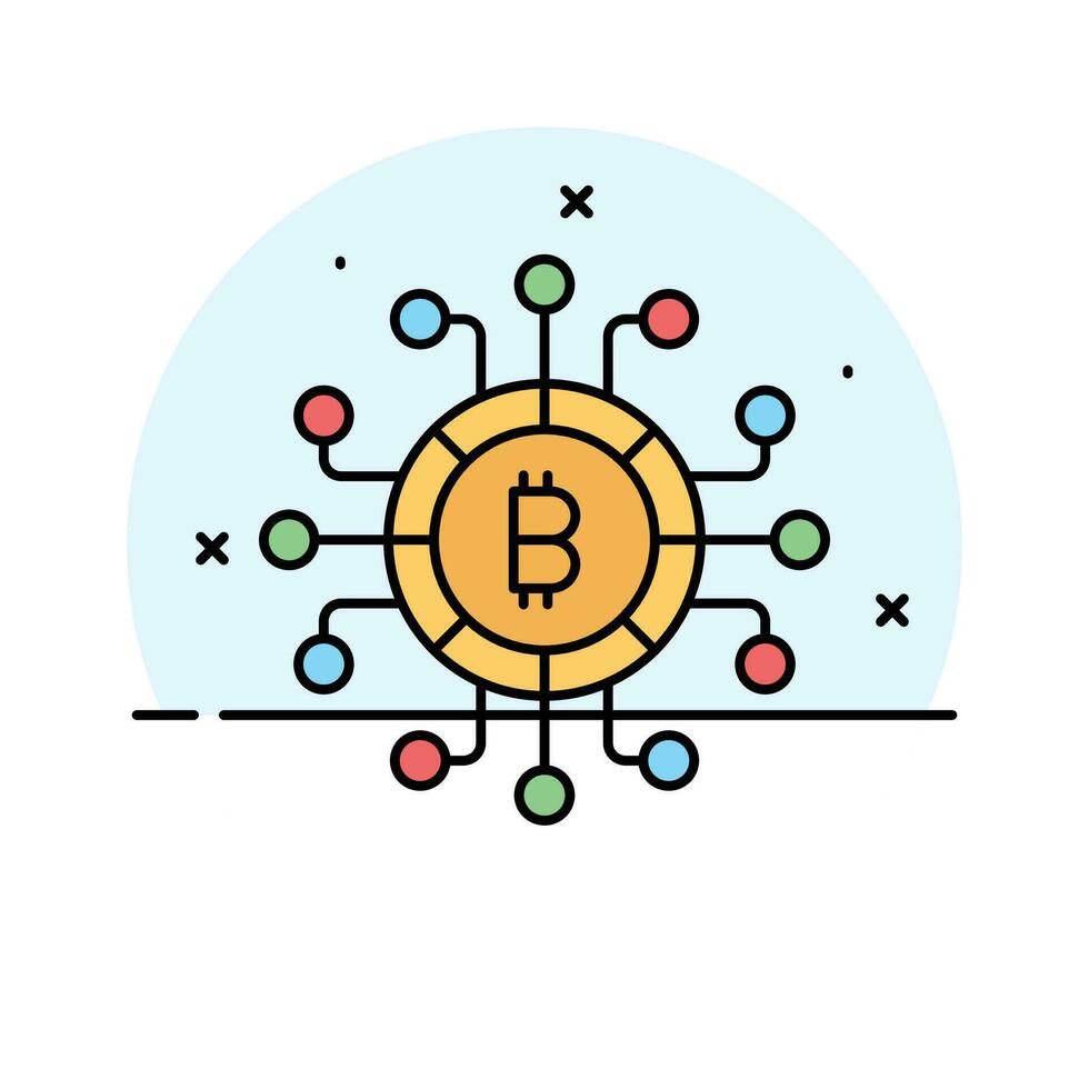 Cryptocurrency coin vector design, bitcoin icon in modern style