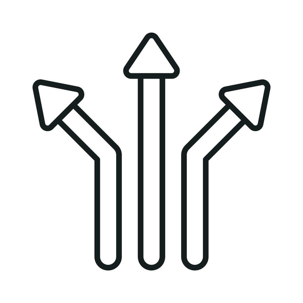 three way direction arrow sign, road sign direction icon, vector illustration