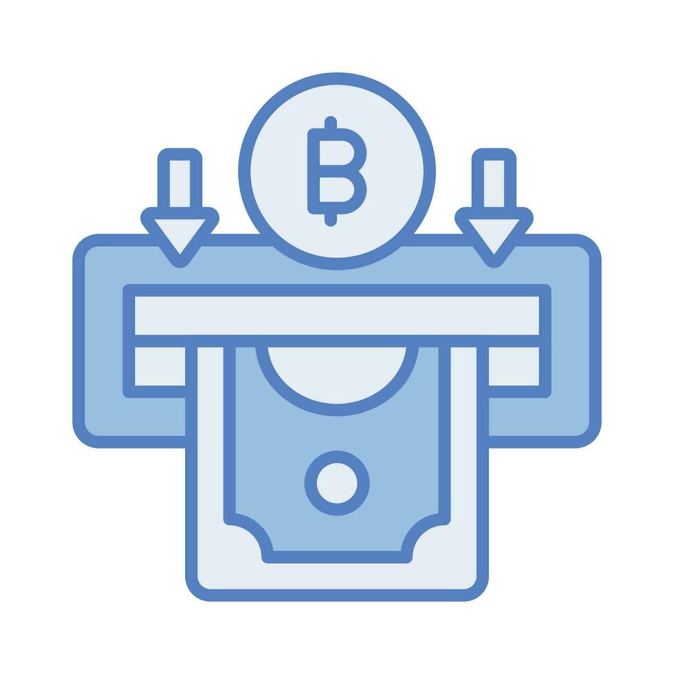 Bitcoin withdraw vector design isolated on white background