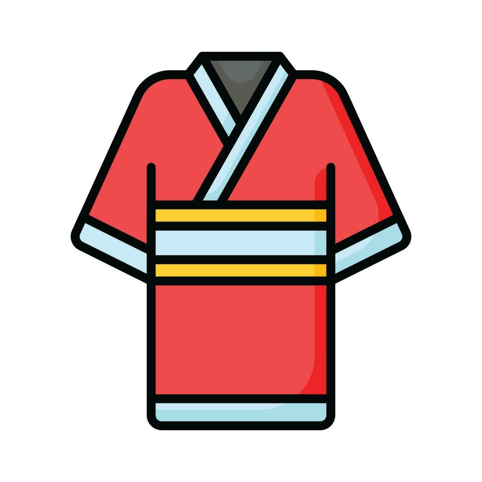 Kimono vector design isolated on white background, japanese karategi dress