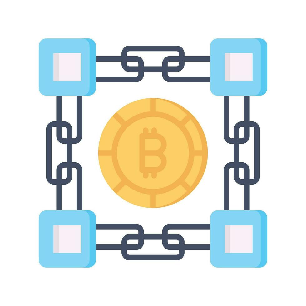 Bitcoin blockchain vector design isolated on white background