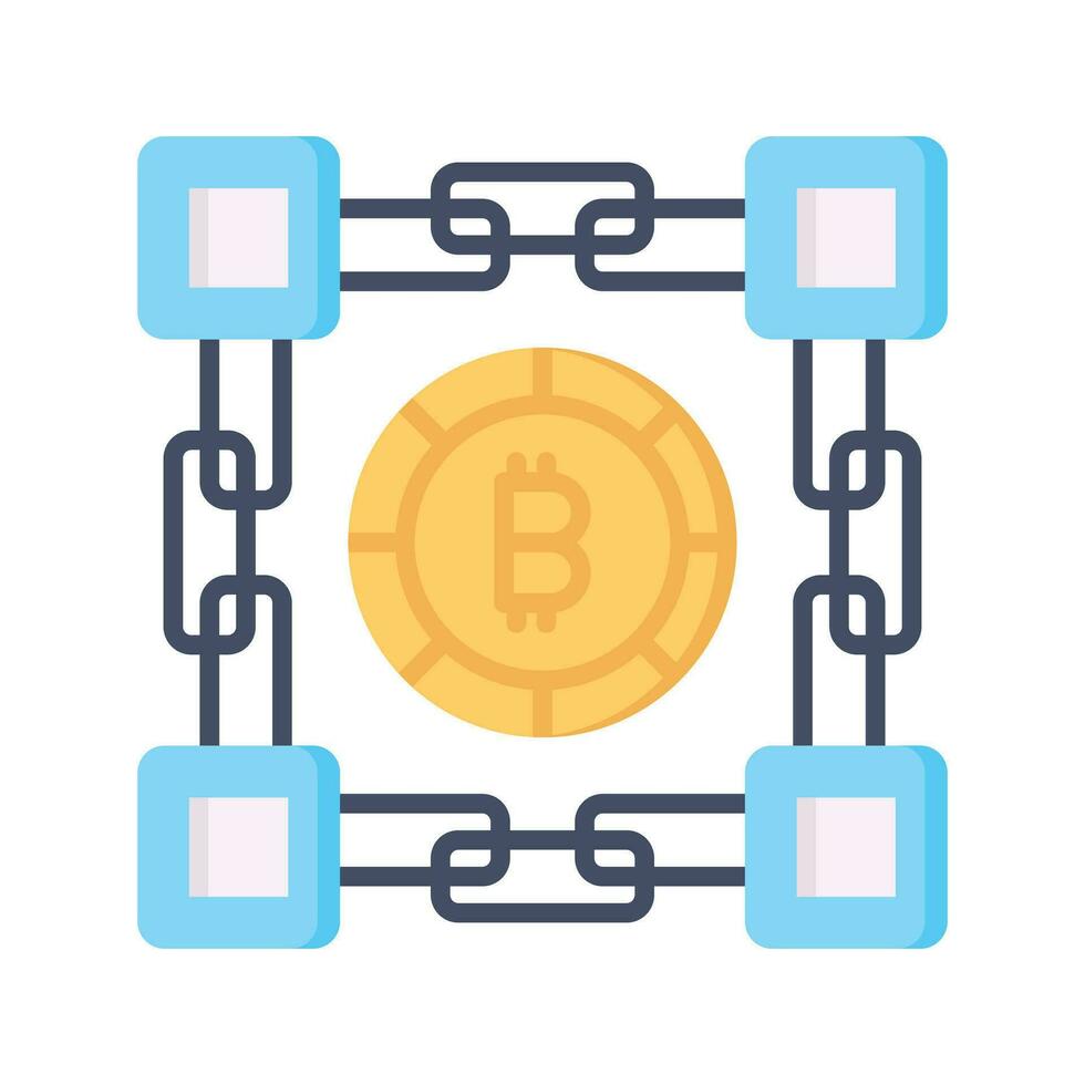 Bitcoin blockchain vector design isolated on white background