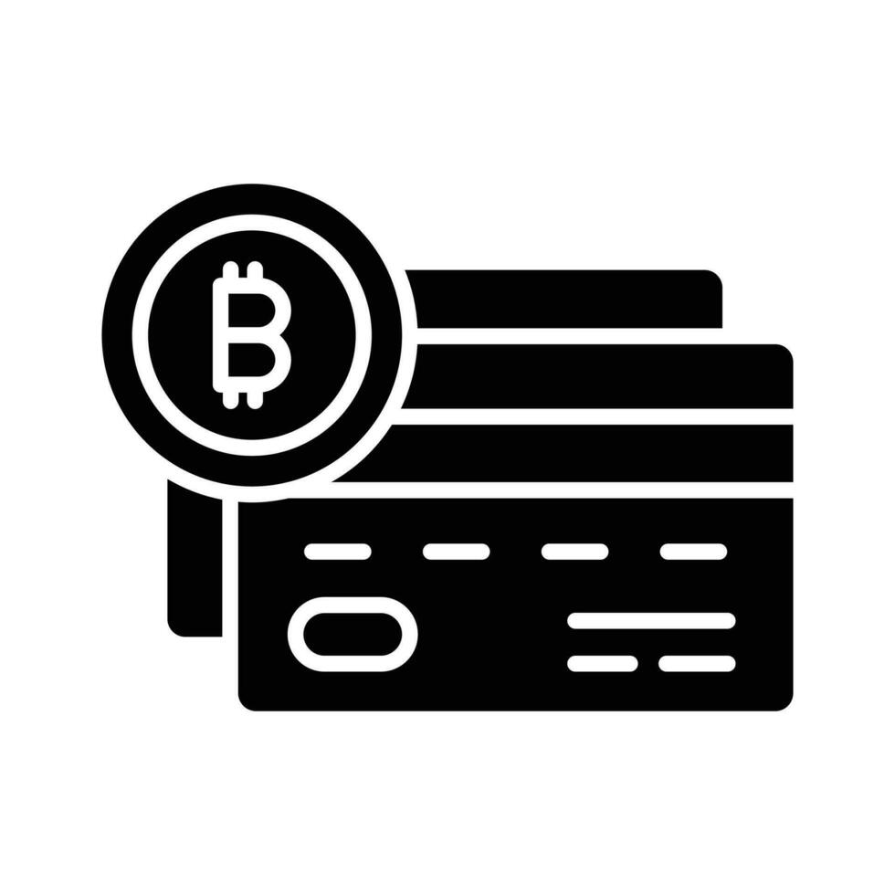 Bitcoin debit card vector design in modern style, ready to use icon