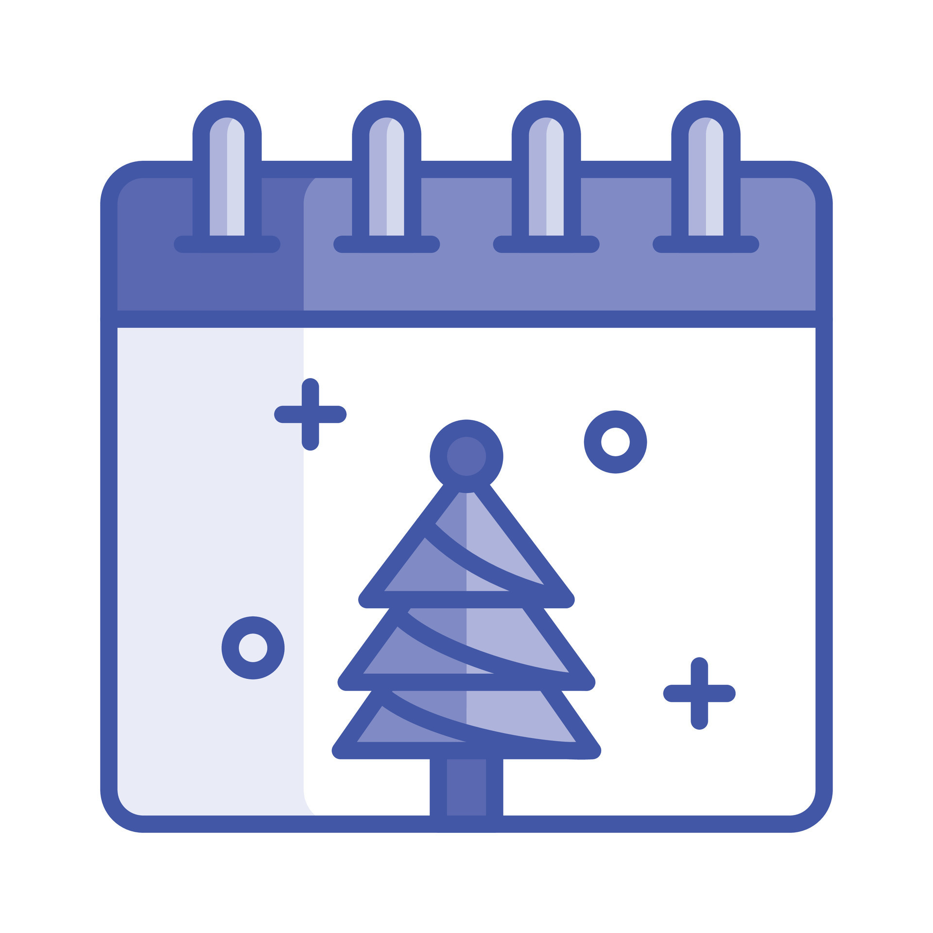 Christmas tree on calendar, christmas calendar vector design 30744061