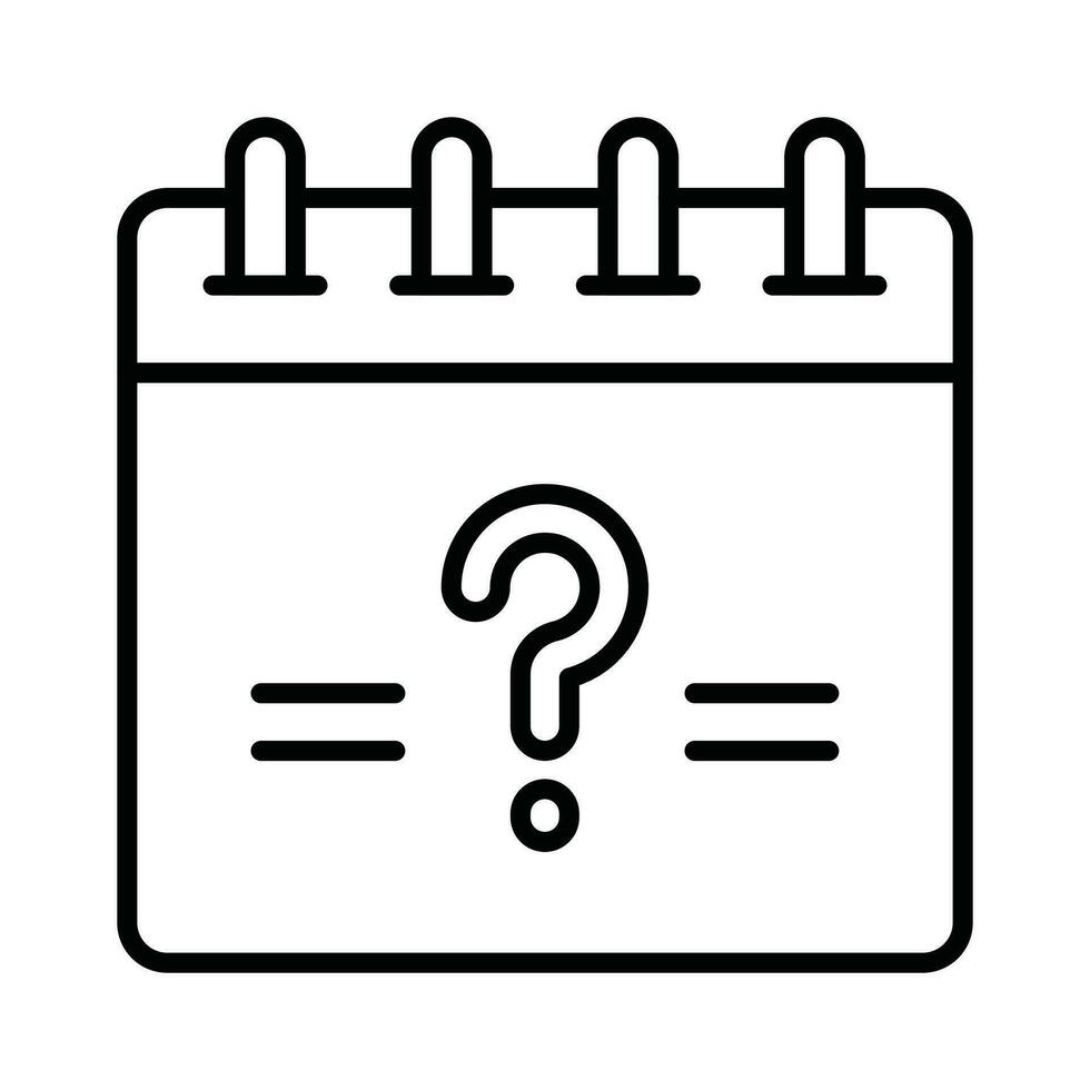 Calendar with interrogation symbol ready to use vector