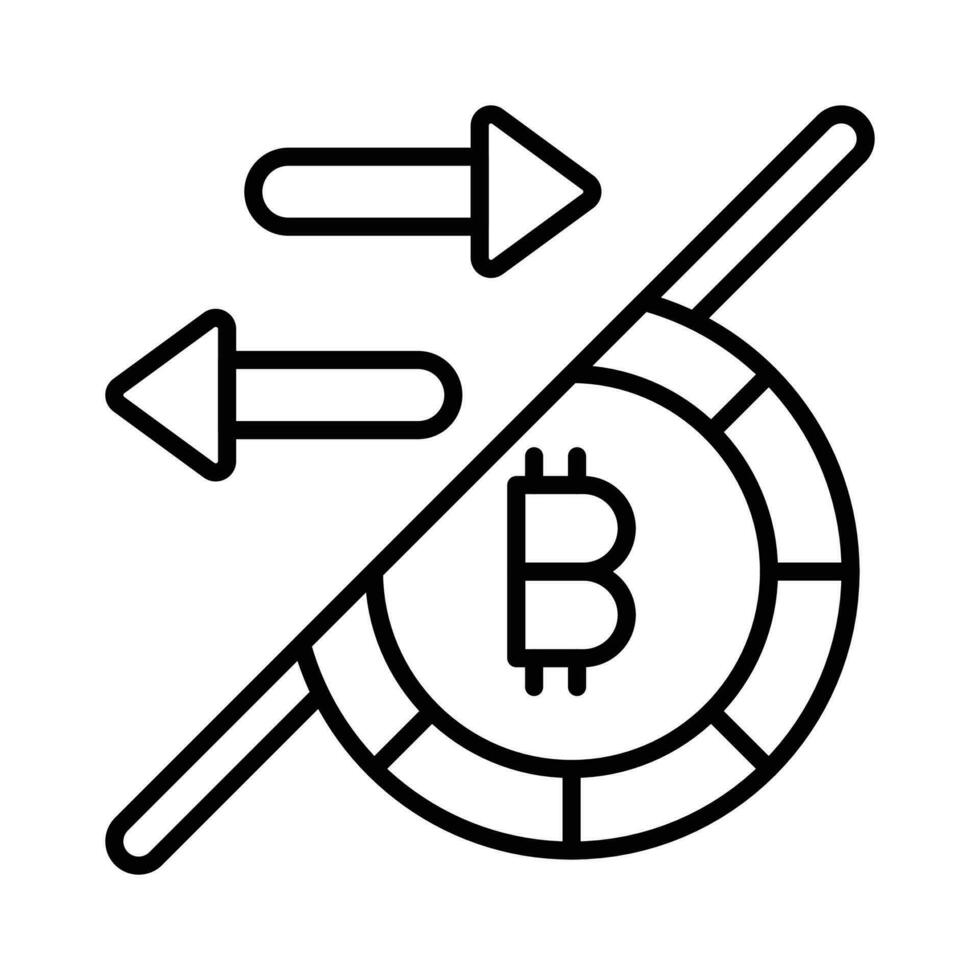 Bitcoin transaction vector design isolated on white background