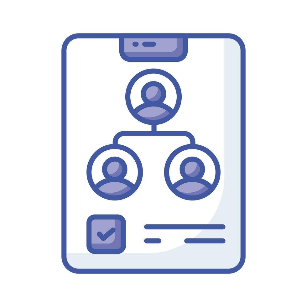 Check this beautifully designed icon of approved team in trendy style, team structure vector design