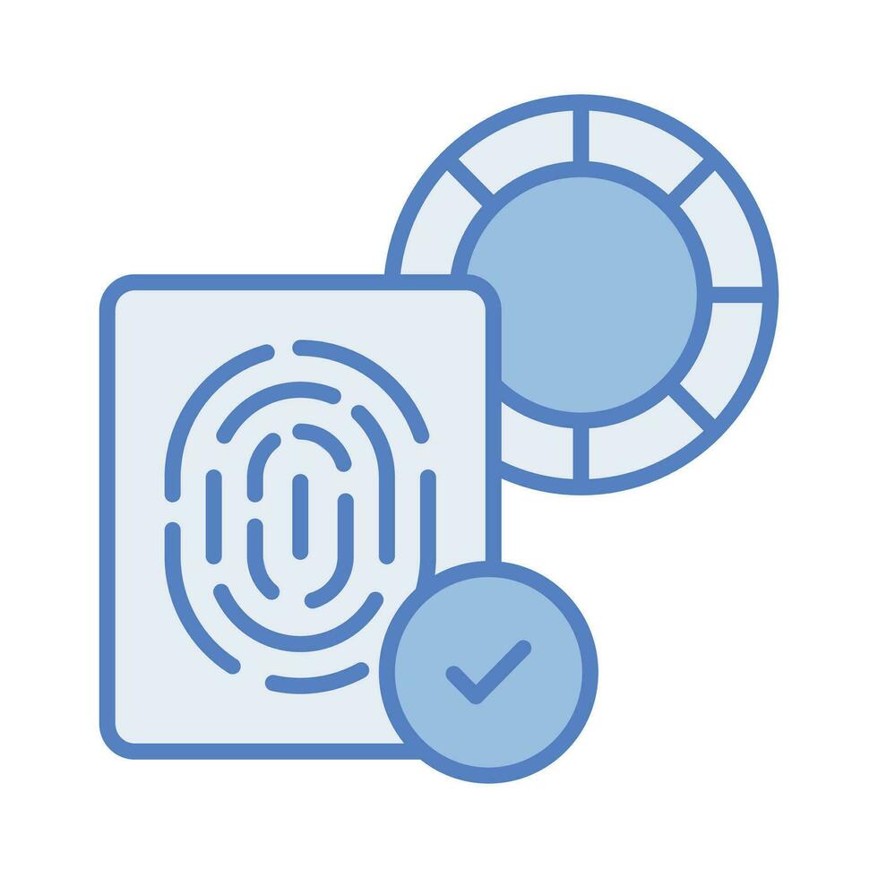Biometric verification vector design isolated on white background