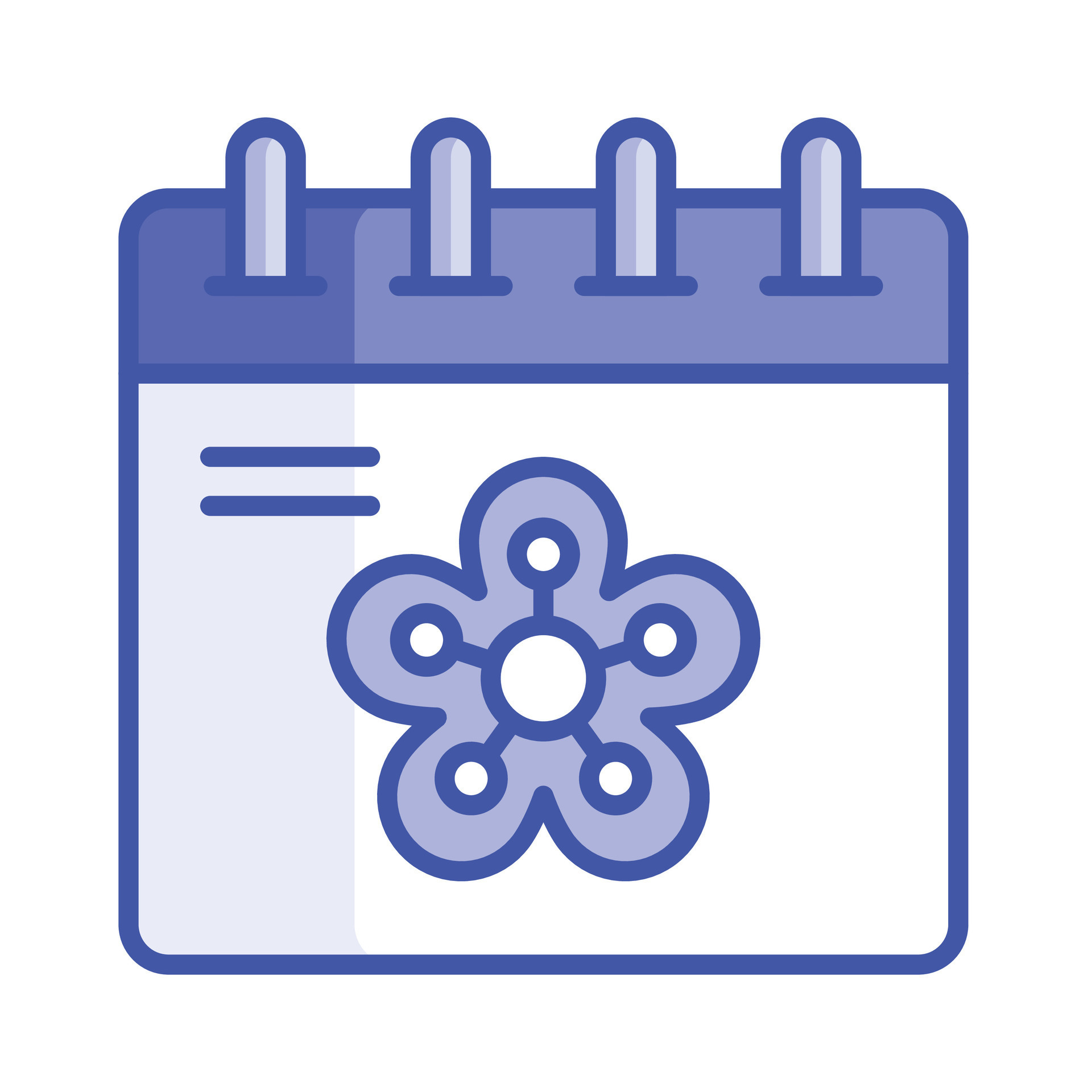 Flower On Calendar Denoting Concept Vector Of Spring Calendar In flower-on-calendar-denoting-concept-vector-of-spring-calendar-in