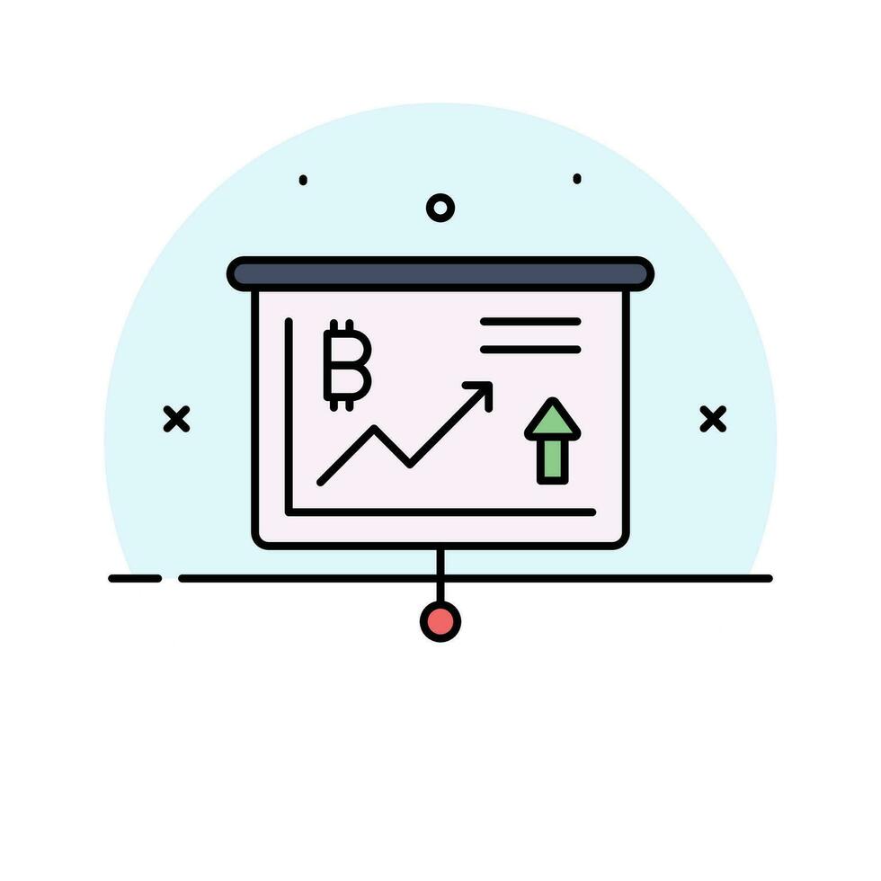 Check this beautiful vector of bitcoin growth chart in trendy style