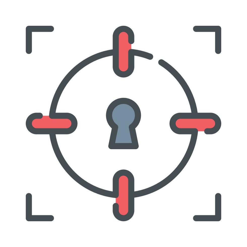 Check this carefully crafted vector of target security in trendy style, security icon design