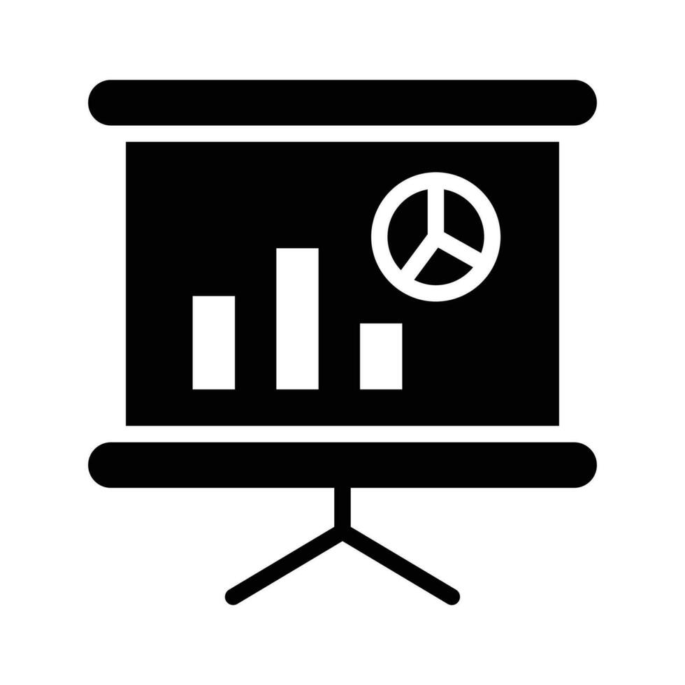 Analytical chart on board showing concept icon of presentation board, easy to use icon vector