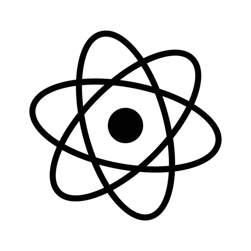 Atom symbol denoting concept icon of physics education in trendy style vector