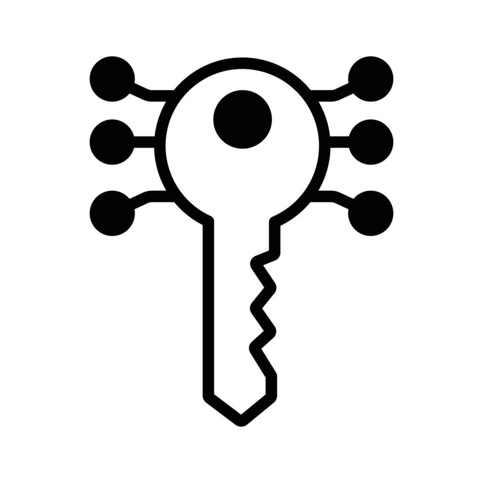 Digital key. Electronic key made with binary code. Cyber security and