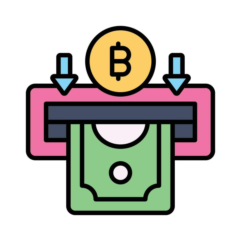Bitcoin withdraw vector design isolated on white background