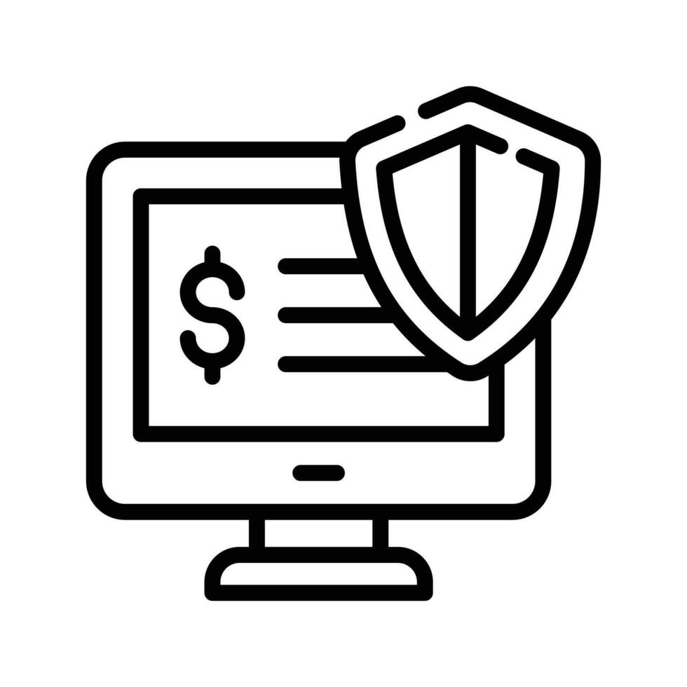 Financial data security, bank account protection, secure money vector illustration