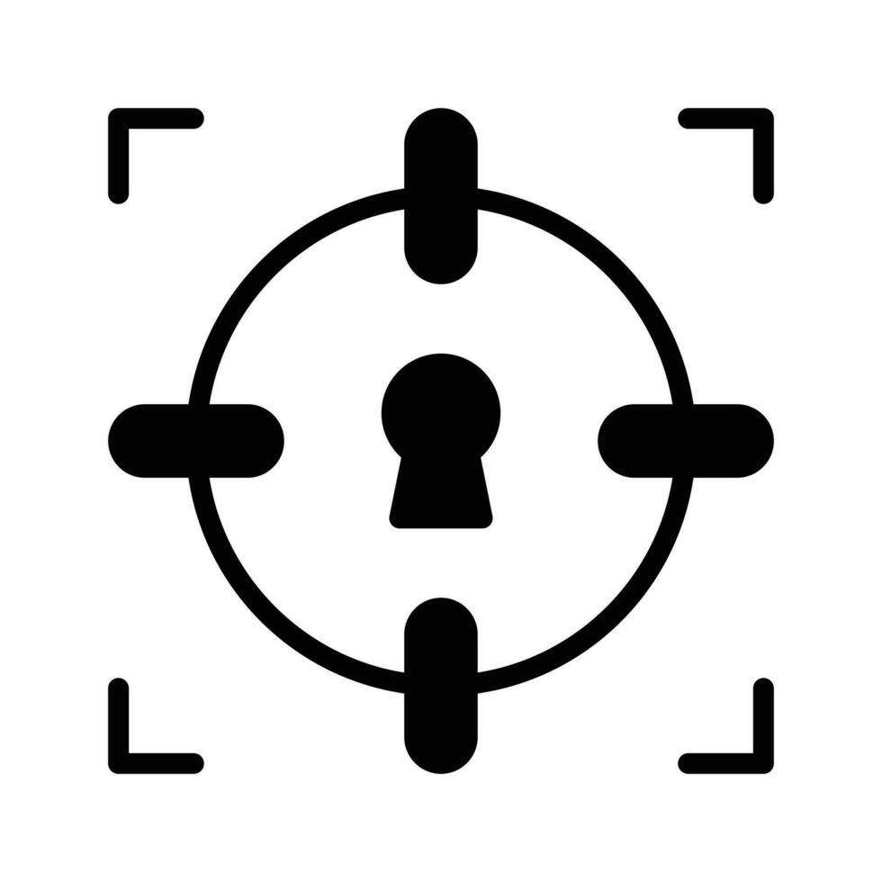 Check this carefully crafted vector of target security in trendy style, security icon design