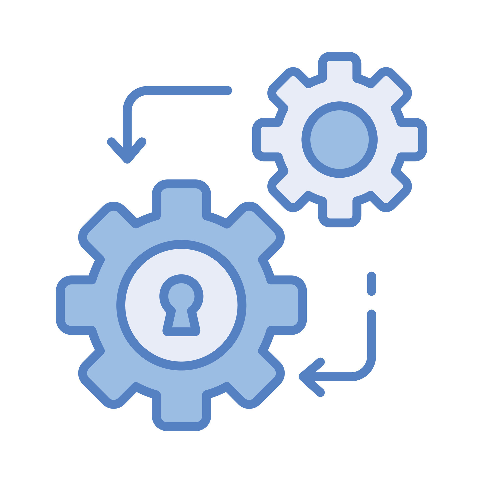 Secure management icon, with gear and lock, setting icon 30744675