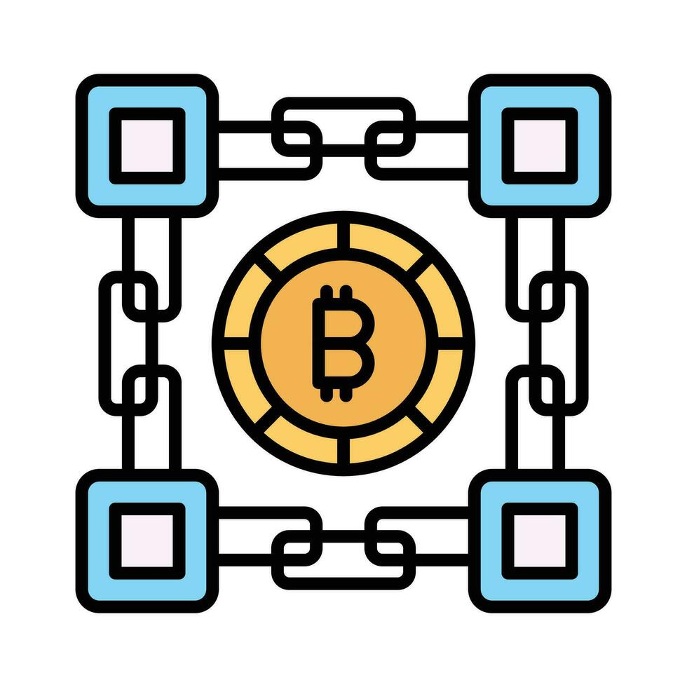 Bitcoin blockchain vector design isolated on white background