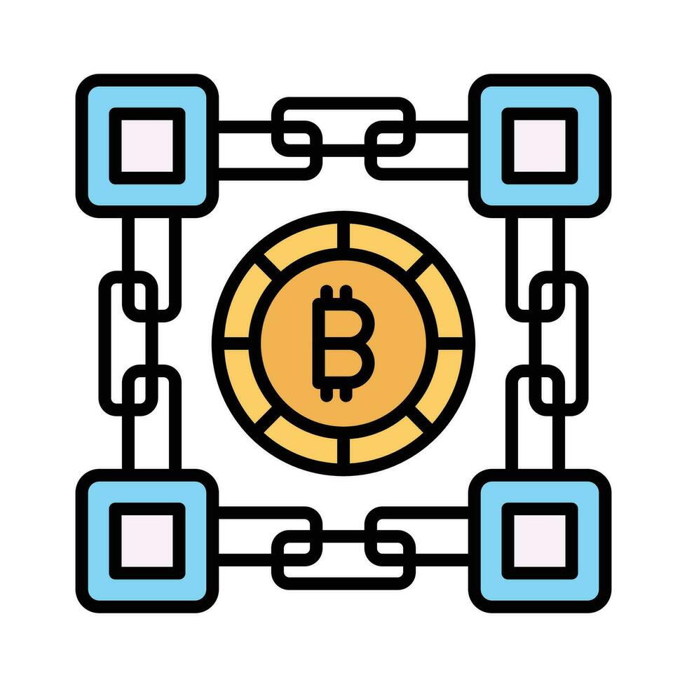 bitcoin blockchain vector diseño aislado en blanco antecedentes